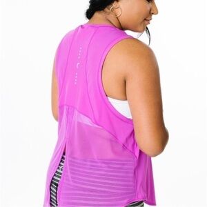 ZYIA Vibrant Purple/Pinkish Mesh Open Back  Sleeveless Tank Top